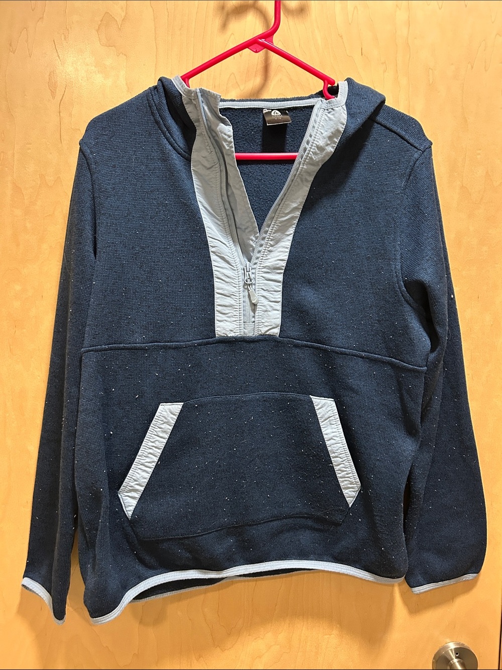 Women's Navy Half-Zip Pullover Hoodie with Light Trim